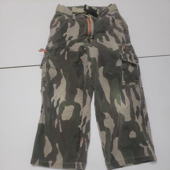 Mossy Oak Other - Jean Street 101 Boys 6 Straight Green Camouflage Cargo Pockets Flat Front Cotton